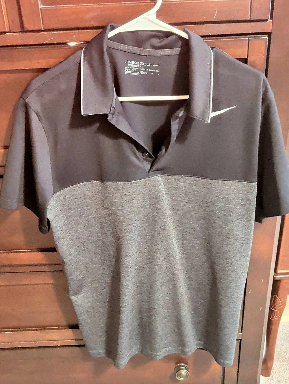 Nike Golf Color Block Polo Black & Gray